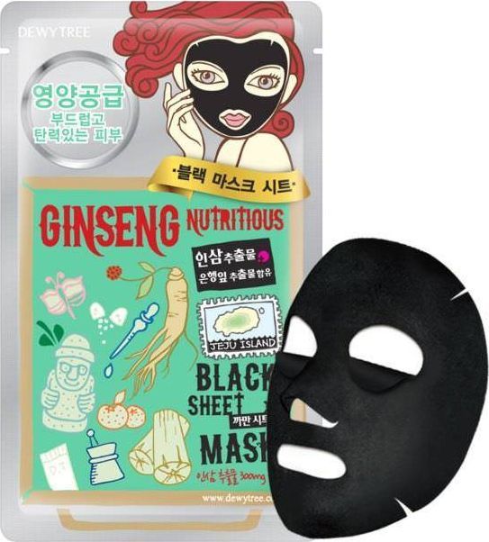 DEWYTRE DEWYTREE Ginseng Nutritious Black Sheet Mask odżywcza maska w płachcie z żeń-szeniem 30g 1
