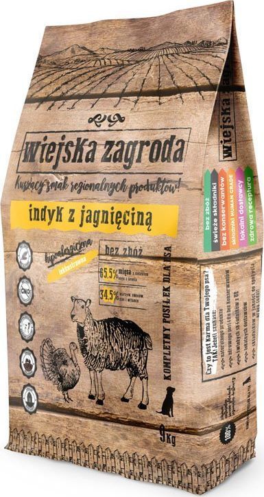 Wiejska Zagroda Wiejska Zagroda Indyk z Jagnięciną 9kg + Wiejska Zagroda Indyk z jagnięciną 1x 400g GRATIS 1