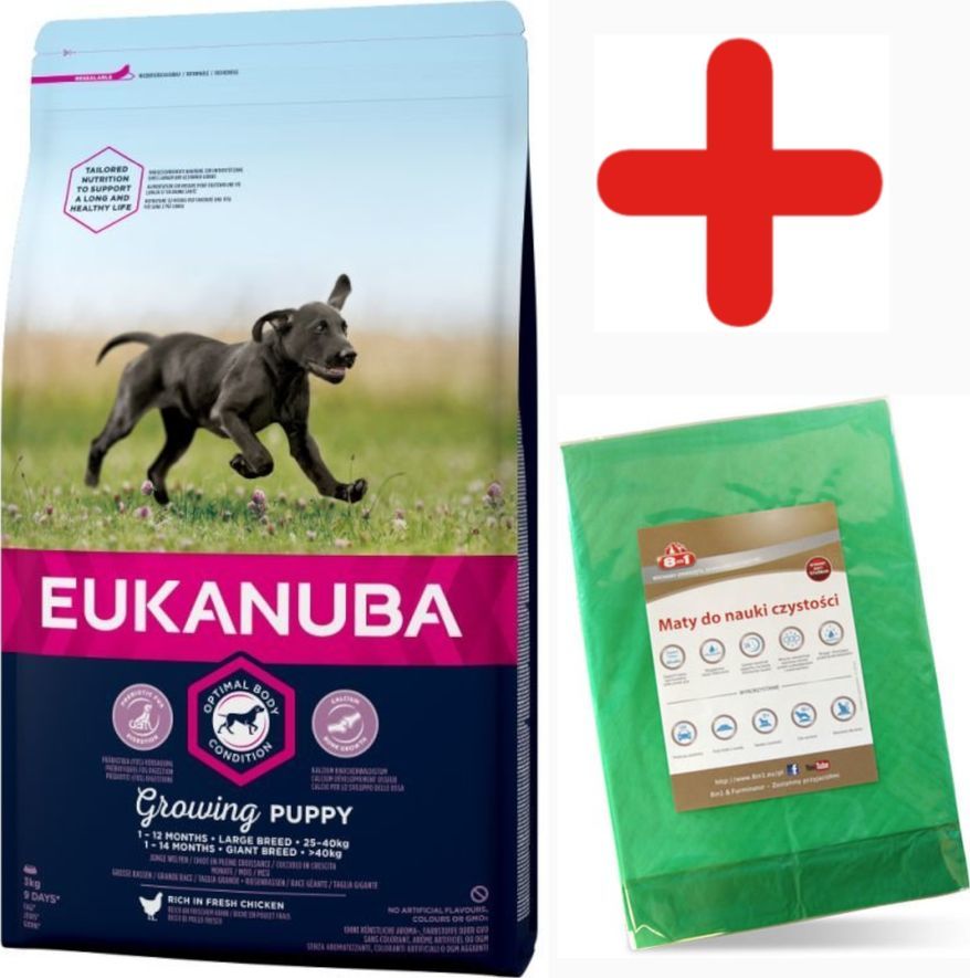EUKANUBA EUKANUBA Puppy&Junior Large Breed 15kg + MATA 8in1 GRATIS 1