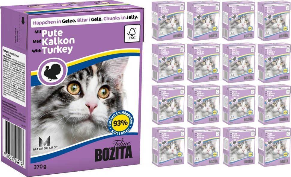 Bozita BOZITA Cat Kawałki Indyka W Galaretce 16 x 370g 1