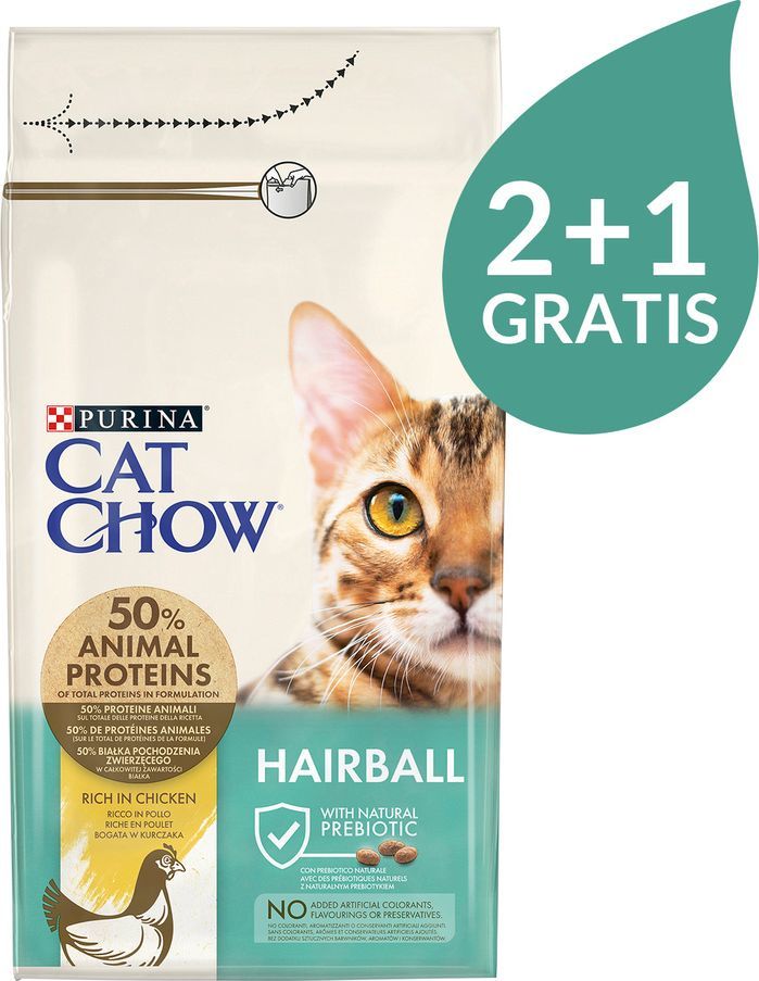 Purina PURINA Cat Chow Special Care Hairball Control 1,5kg 2+1 GRATIS 1