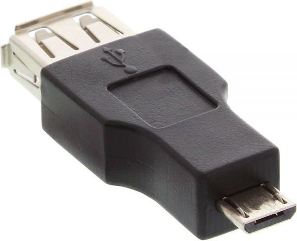 Adapter USB InLine microUSB - USB Czarny  (31608) 1