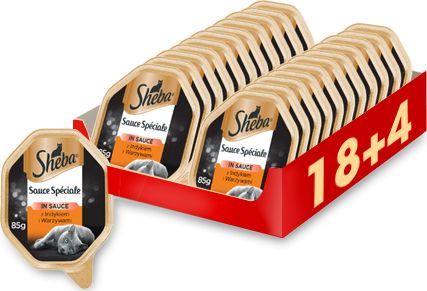 Sheba SHEBA Classics 22x85g z Indykiem i Warzywami - mokra karma w sosie (18+4 Gratis) 1