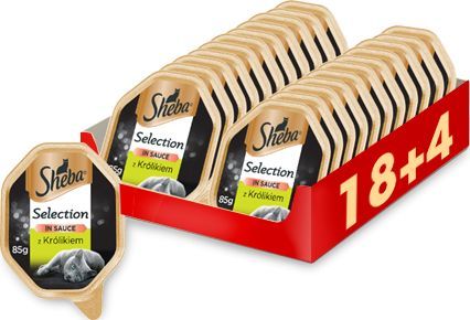 Sheba SHEBA Selection 22x85g z Królikiem - mokra karma dla kotów w sosie (18+4 Gratis) 1