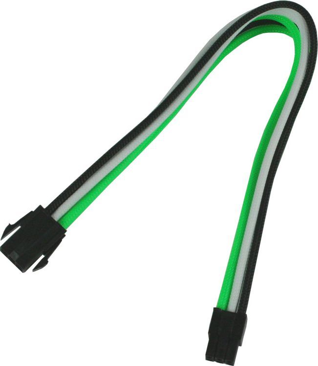 Nanoxia 6-Pin PCI-E przedłużacz 30 cm, zielono-biało-czarny (NX6PV3EGWS) 1