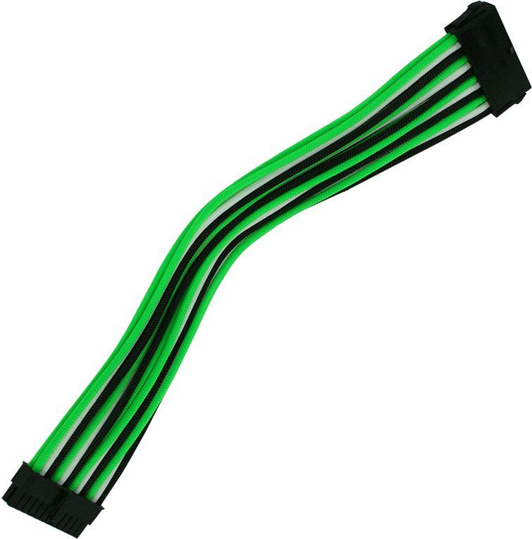 Nanoxia 24-Pin ATX-przedłużacz 30cm, zielono-biało-czarny (NX24V3EGWS) 1