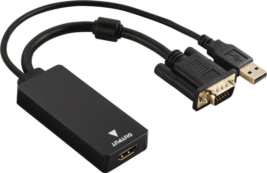 Kabel Hama HDMI - D-Sub (VGA) + USB-A 0.15m czarny (000545470000) 1