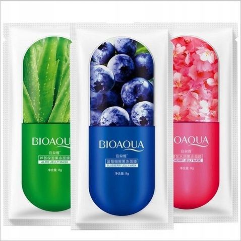 Bioaqua Bioaqua Zestaw x3 Maski Aloes, Wiśnia, Jagoda Żel 1