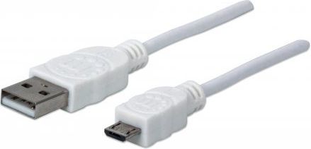 Kabel USB Manhattan Wtyczka prosta USB-A - 1.8 m Biały (324069) 1