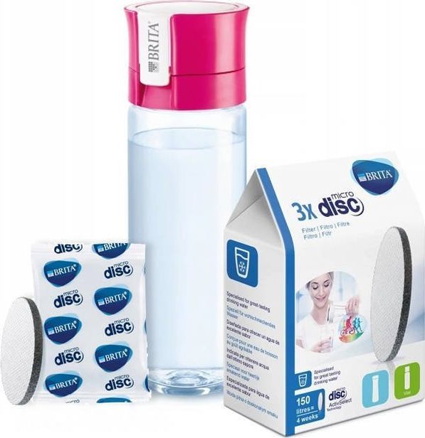 Brita Brita Fill&Go Vital butelka filtrująca - Różowa + 4 filtry 1