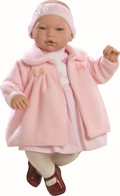 Muecas Guca Lalka hiszpańska bobas Nadia w różowym płaszczyku - 46 cm (MG564) 1