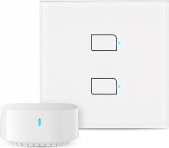 BroadLink Inteligentny przełącznik światła Wi-Fi TC3-EU-2 BroadLink (2-kanałowy) w zestawie z bramką 1