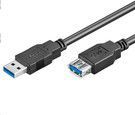Kabel USB MicroConnect Wtyczka prosta USB-A - 1 m Czarny (USB3.0AAF1B) 1