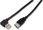 Kabel USB MicroConnect Wtyczka kątowa USB-A - 1.5 m Czarny (USBAAF2ABLACK) 1