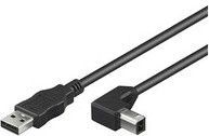 Kabel USB MicroConnect Wtyczka kątowa USB-A - 1 m Czarny (USBAB1ANGLED) 1