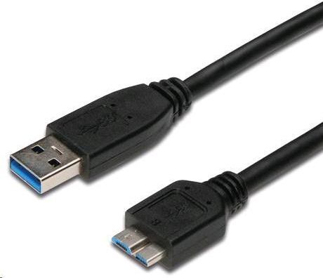 Kabel USB PremiumCord Wtyczka prosta USB-A - 2 m Czarny (ku3ma2bk) 1
