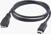 Kabel USB MicroConnect Wtyczka prosta USB-C - 1 m Czarny (USB3.1CAMIB3.01) 1