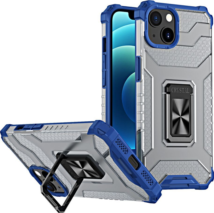 Hurtel Crystal Ring Case pancerne hybrydowe etui pokrowiec + magnetyczny uchwyt iPhone 13 mini niebieski 1