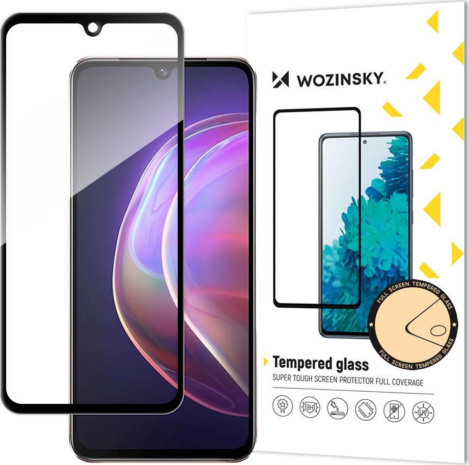 Wozinsky Wozinsky super wytrzymałe szkło hartowane Full Glue na cały ekran z ramką Case Friendly Vivo V21 5G czarny 1