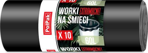 Polpak Worki na śmieci odpady extra mocne 60L 10szt LDPE 1