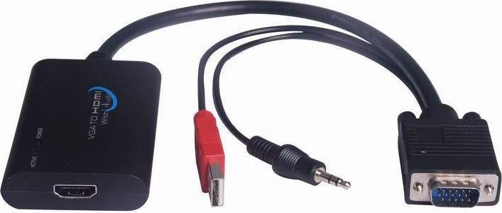 Adapter AV MicroConnect D-Sub (VGA) - HDMI + USB-A + Jack 3.5mm czarny (MONGGHDMI) 1