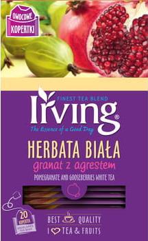 Irving HERBATA BIAŁA GRANAT Z AGRESTEM 20 KOP. IRVING ( 1,5 G X 20 TOREBEK) 54772116 1