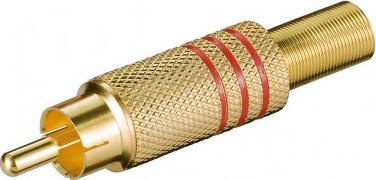 TecLine RCA Plug, gold-plated, red ID ring, for cable diameter up to 7mm - 10800S 1