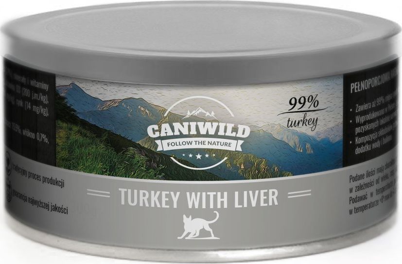 Caniwild Turkey with Liver 99% mięsa puszka z zamykanym wieczkiem 300 g 1
