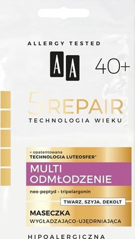 AA Technologia Wieku 5Repair 40+ Multi Odmłodzenie maseczka wygładzająco-ujędrniająca 2x4ml 1