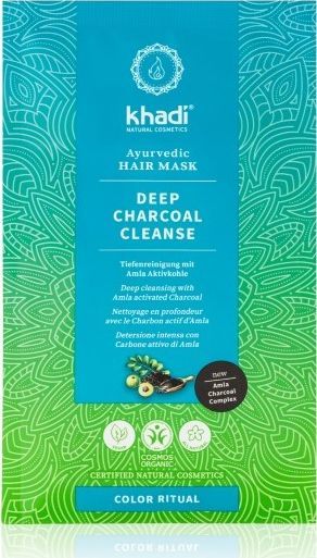 Khadi Khadi Deep Charcoal Cleanse głęboko oczyszczająca maska do włosów z węglem aktywnym 50g 1