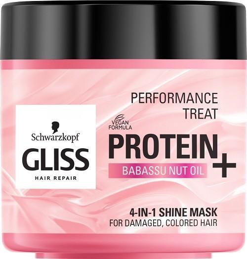 DEWYTRE Gliss Kur Performance Treat 4-in-1 Shine Mask maska nabłyszczająca do włosów Protein + Babassu Nut Oil 400ml 1