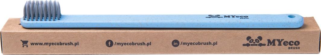 MYECOBRUSH SZCZOTECZKA DO ZĘBÓW Z PSZENICY I KUKURYDZY NIEBIESKA MIĘKKA - MYECOBRUSH 1