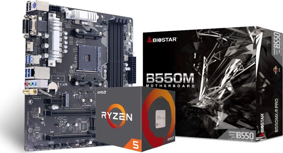 Płyta główna Biostar B550MX/E PRO + Procesor AMD Ryzen 5 2600 1