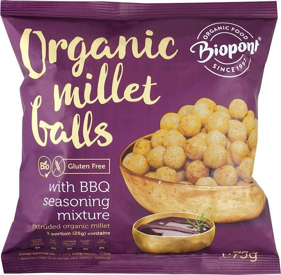Biominki Chrupki jaglane barbecue bezglutenowe BIO 75 g 1