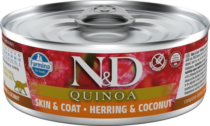 Farmina N&D Cat Quinoa Herring & Coconut Karma Dla Dorosłych Kotów 80 g 1