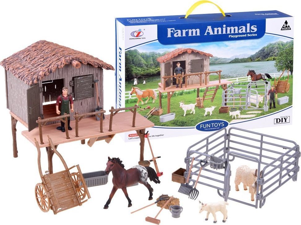 Figurka Jokomisiada Rancho, gospodarz, koń, kozy, zwierzęta, zagroda (ZA3130) 1