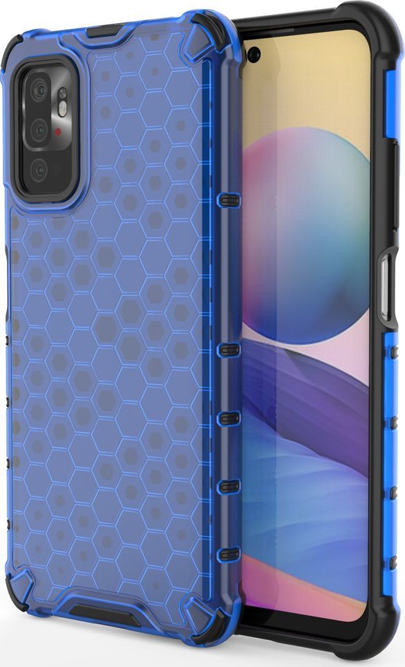 Hurtel Honeycomb etui pancerny pokrowiec z żelową ramką Xiaomi Redmi Note 10 5G / Poco M3 Pro niebieski 1