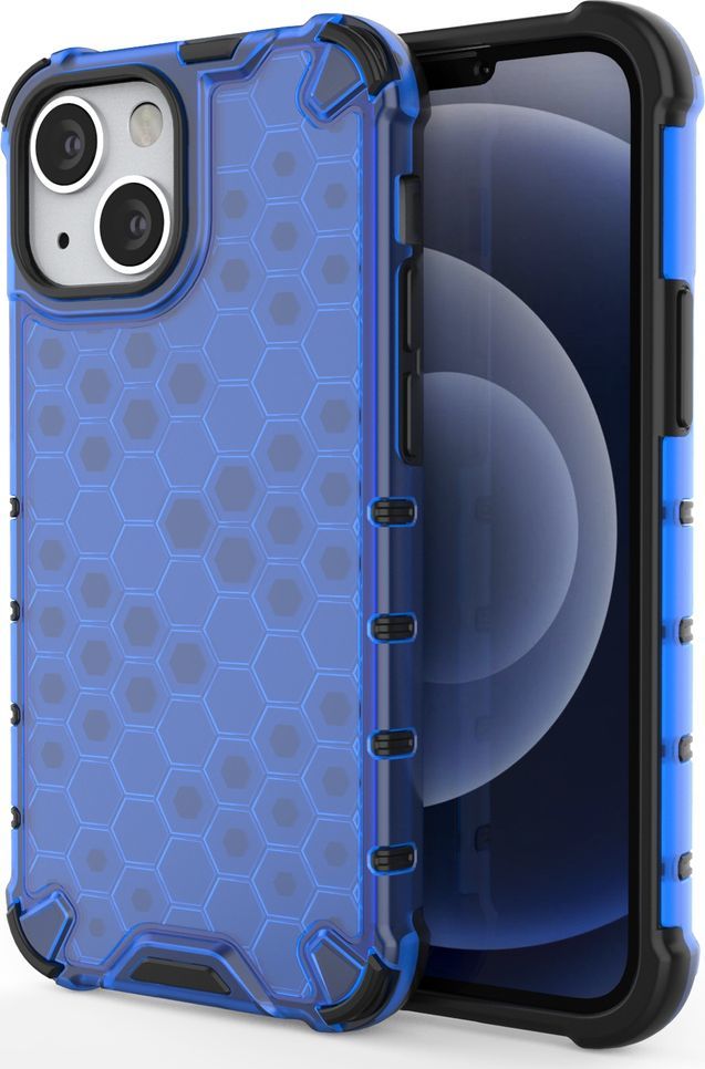 Hurtel Honeycomb etui pancerny pokrowiec z żelową ramką iPhone 13 mini niebieski 1