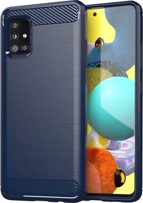 Carbon Case elastyczne etui pokrowiec Samsung Galaxy A31 niebieski 1
