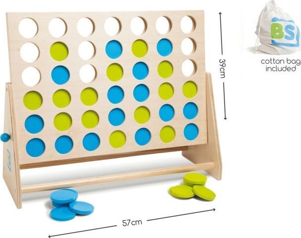 BS Toys BS Toys, Gra 4 w Rzędzie Niebiesko-Zielone XL 1