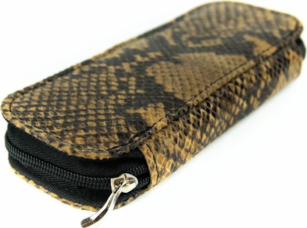 Piórnik Kemer 072 Piórnik duży owalny- print wężowy jasny brąz KEMER 1
