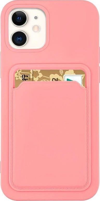 Hurtel Card Case silikonowe etui portfel z kieszonką na kartę dokumenty do Samsung Galaxy A52s 5G / A52 5G / A52 4G różowy 1