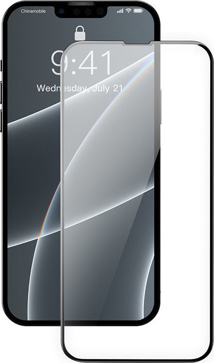 Baseus Baseus 0,23mm Full Screen Glass 2x szkło hartowane do iPhone 13 Pro / iPhone 13 na cały ekran z ramką czarny (SGQP020101) 1