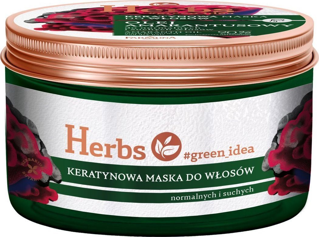 Farmona Farmona Herbs Keratynowa Maska do włosów normalnych i suchych - Olej Amarantusowy 250ml 1