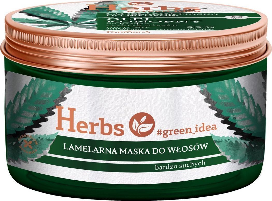 Farmona Farmona Herbs Lamelarna Maska do włosów bardzo suchych - Olej Konopny 250ml 1