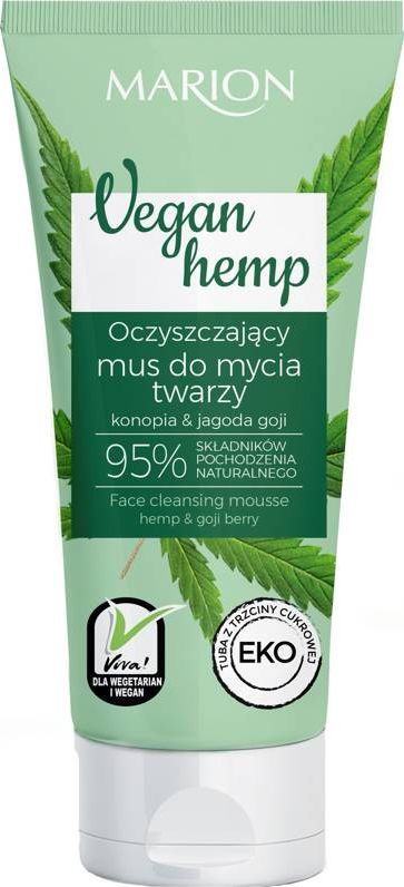 Marion Vegan Hemp Oczyszczający Mus do mycia twarzy Konopia&Jagoda Goji 150ml 1