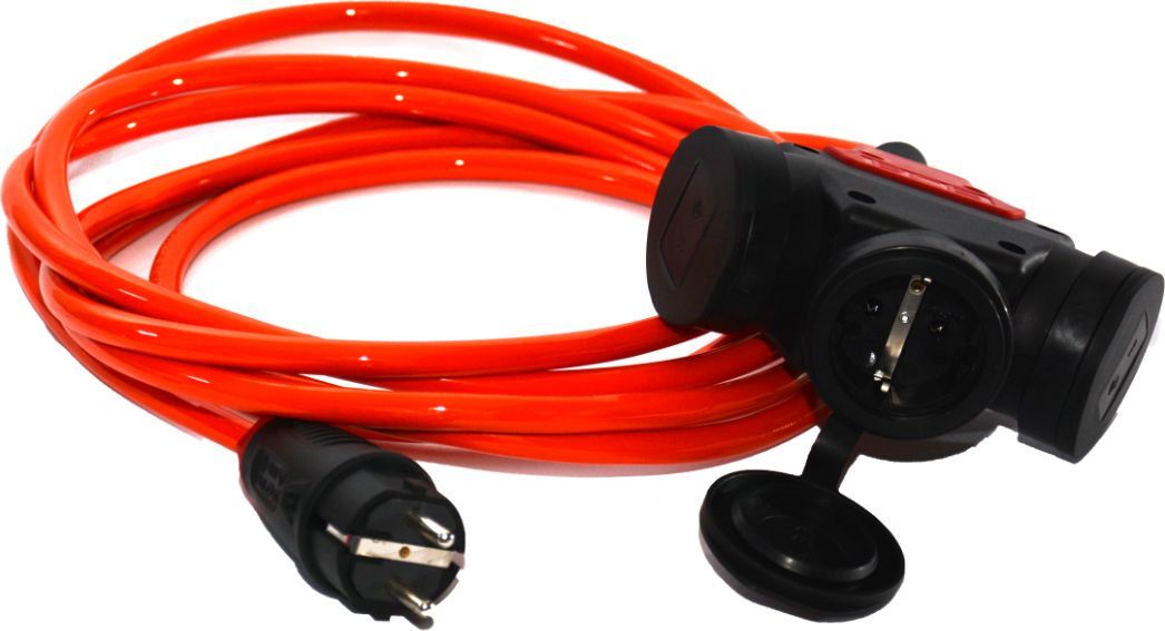 Rallonge électrique 10m Camping-car Hilark - Câble H07BQ-F 3G2,5 Mm² Orange Prise CEE 16A IP44