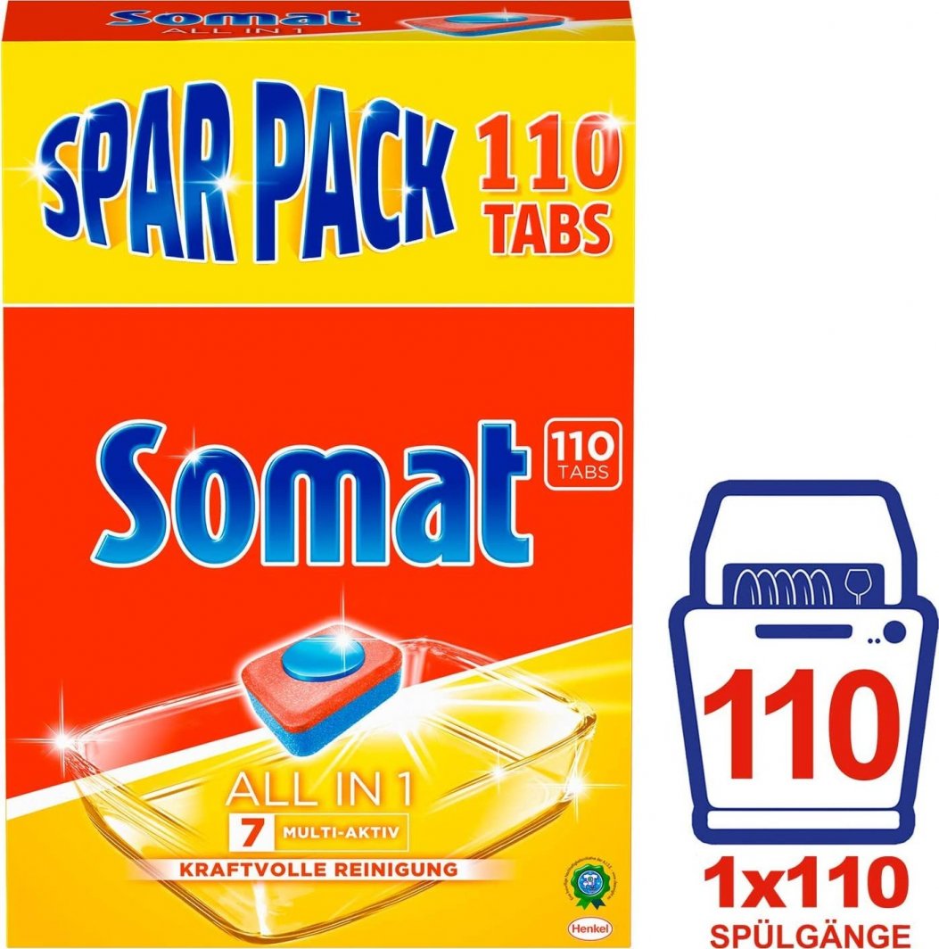 Somat (DE) Somat 7, Tabletki do zmywarki, 110 tabletek (PRODUKT Z NIEMIEC) 1