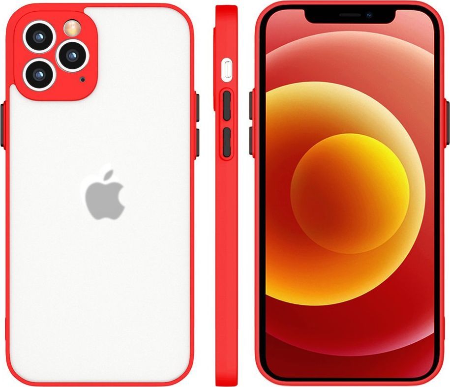 Hurtel Milky Case silikonowe elastyczne półprzezroczyste etui do iPhone 12 Pro Max czerwony 1