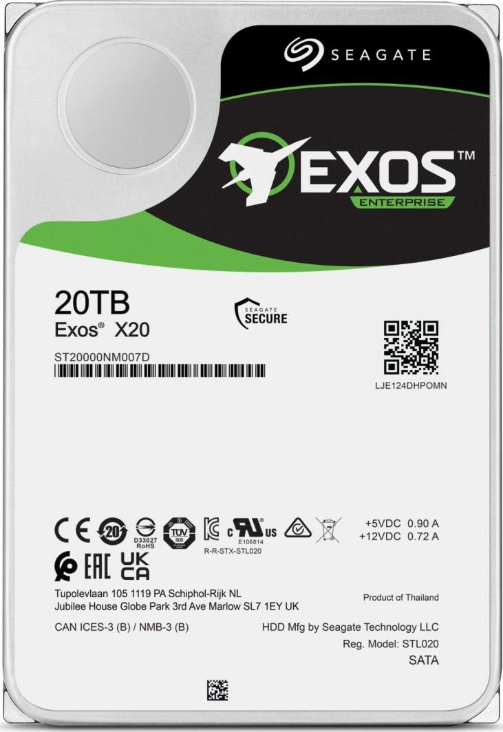 Seagate Exos X20 20TB 3.5'' SATA III (6 Gb/s) (ST20000NM007D